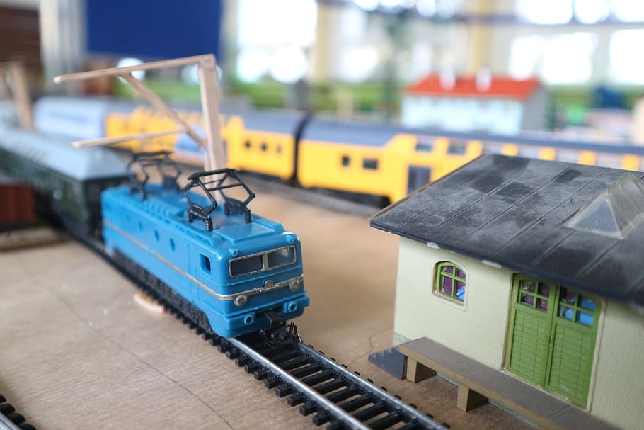 mockup, miniature, train, railway, locomotive, toy, electric locomotive HD wallpaper
