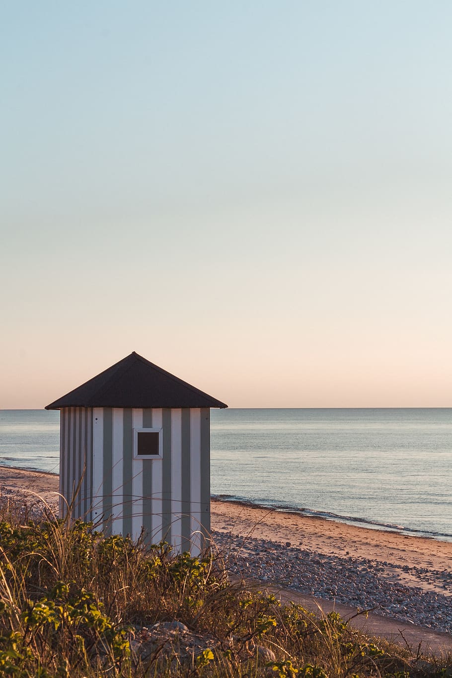 shed on beach, plant, potted plant, flora, vase, jar, pottery HD wallpaper