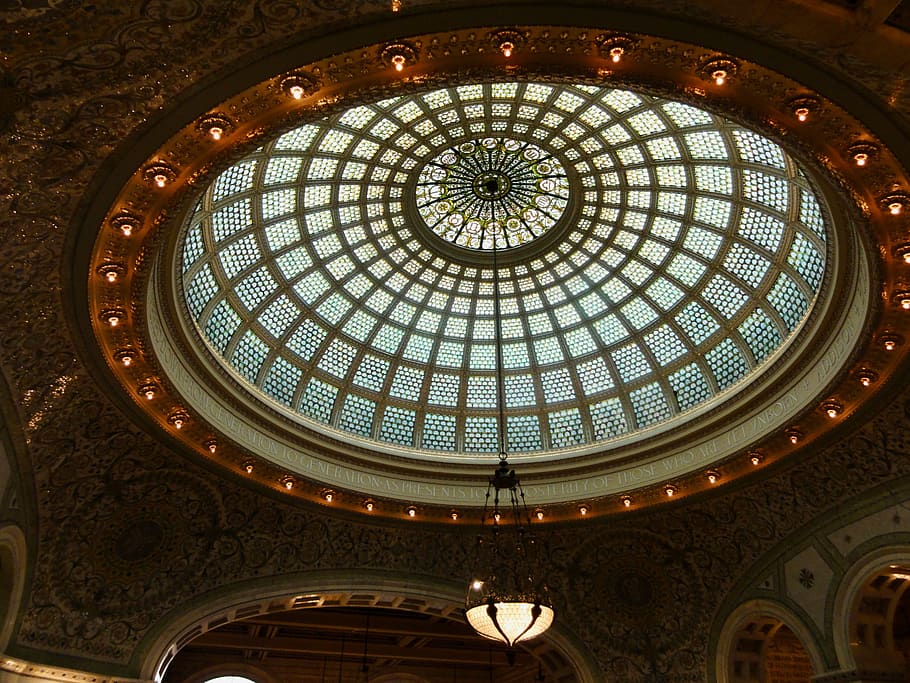 chicago, united states, chicago loop, architecture, dome, ceiling