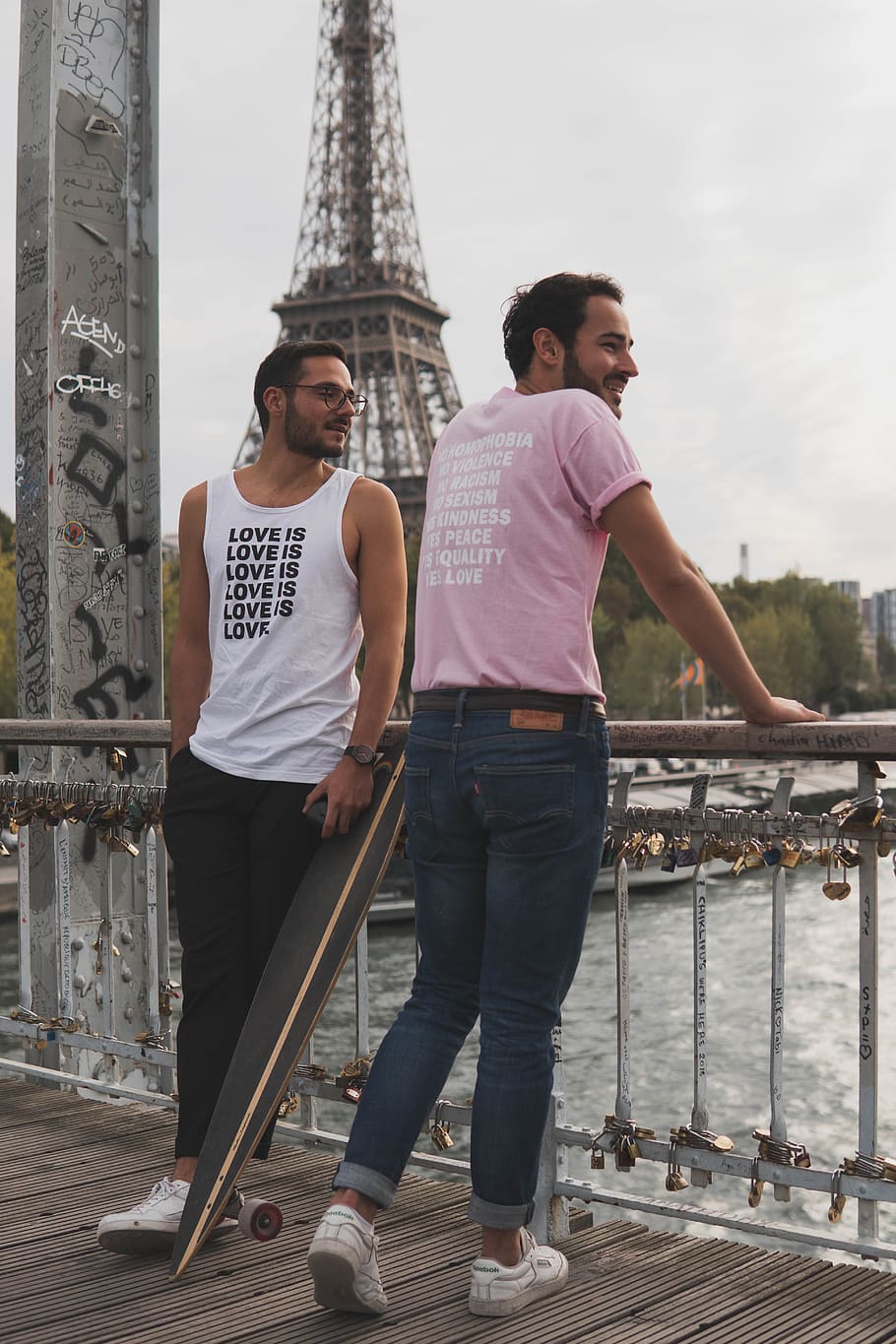 Two Men Standing to Each Other, bridge, daylight, enjoyment, equality HD wallpaper