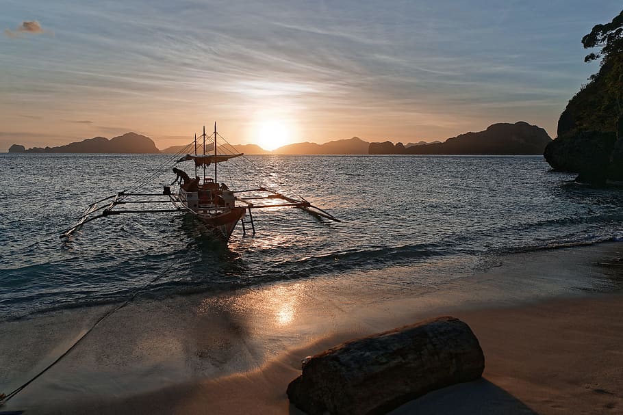philippines, el nido, water, sky, sunset, sea, beauty in nature, HD wallpaper