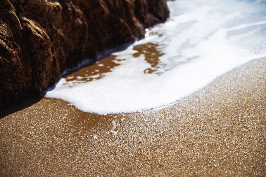 beach, sea, water, surfing, aquatic sport, motion, close-up HD wallpaper