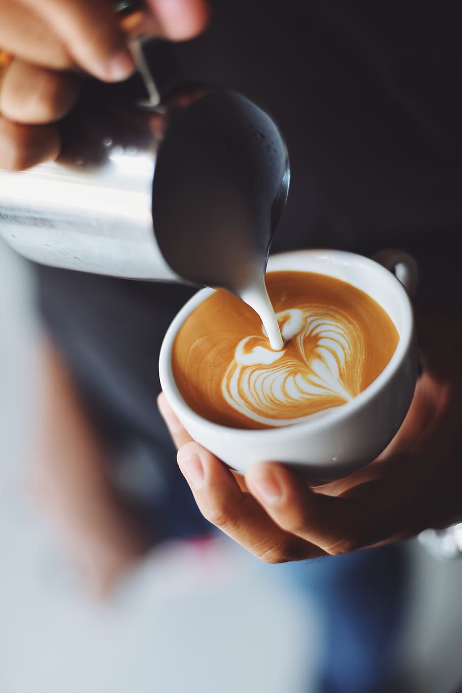Woman Pouring Cappuccino, art, beverage, blur, caffeine, close-up HD wallpaper