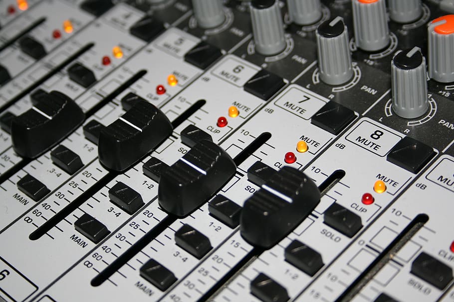 Closeup Shot of Music Mixer, amplifier, audio mixer, close-up HD wallpaper