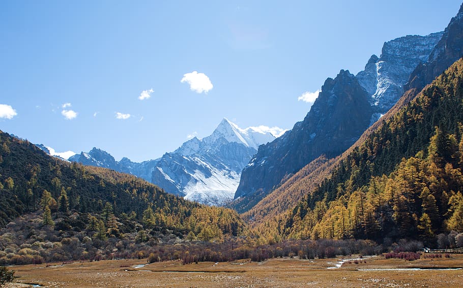 china, garze, yading, landscape, mountain, 亚丁, sky, scenics - nature, HD wallpaper