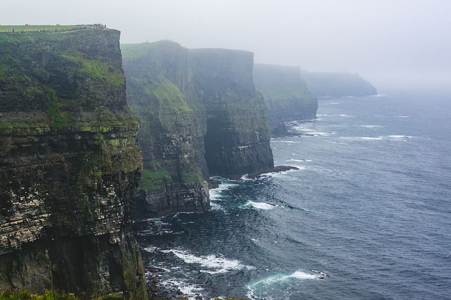 sea and land, outdoors, nature, cliff, ireland, county clare