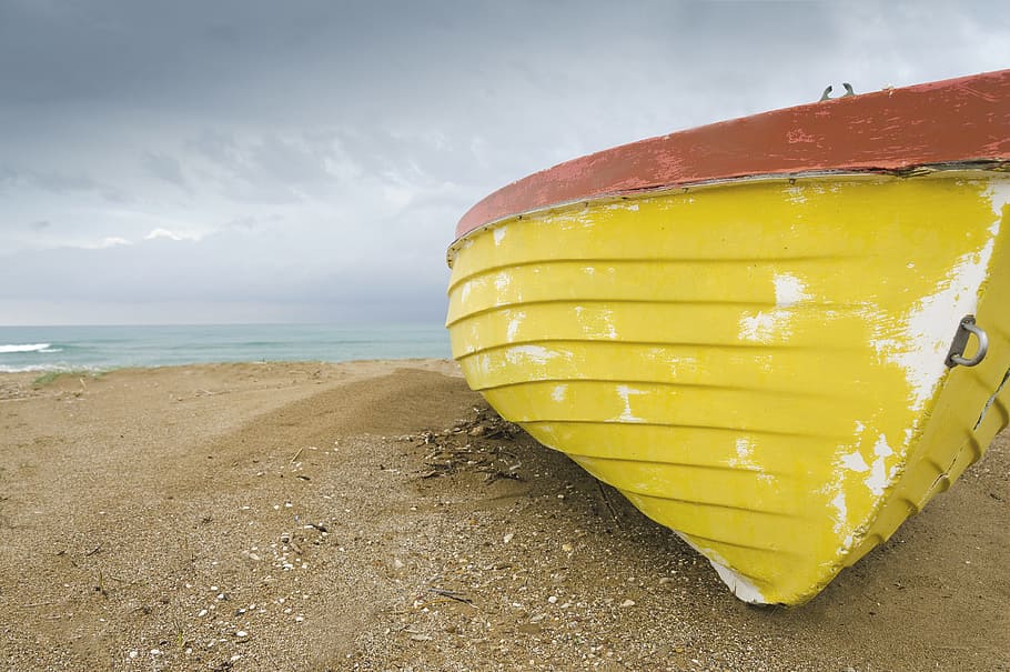 beach, cloud, cloudy, shore, water, sea, land, island, flow HD wallpaper