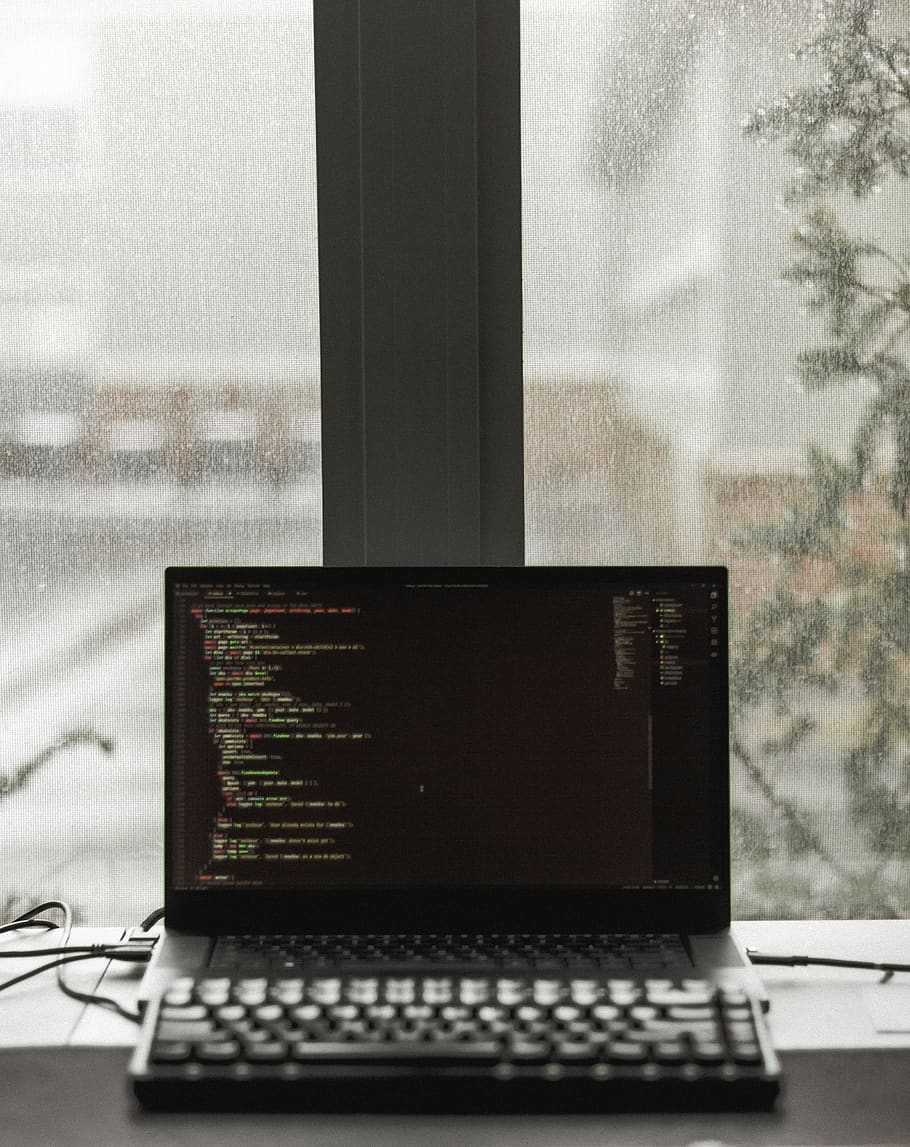 black laptop computer displaying brown screen, technology, communication HD wallpaper