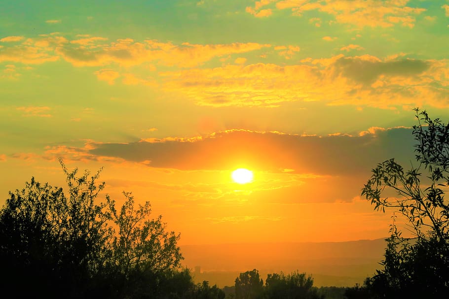 sunset, nature, sky, clouds, in the evening, beauty in nature HD wallpaper