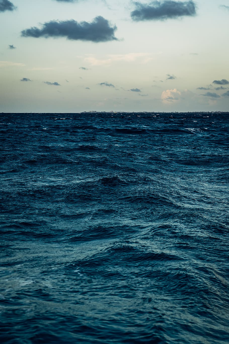 Photo of Sea Waves, beach, blue, clouds, dawn, horizon, ocean HD wallpaper
