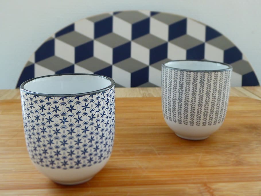 due caffé, cafe, table, indoors, pattern, checked pattern HD wallpaper