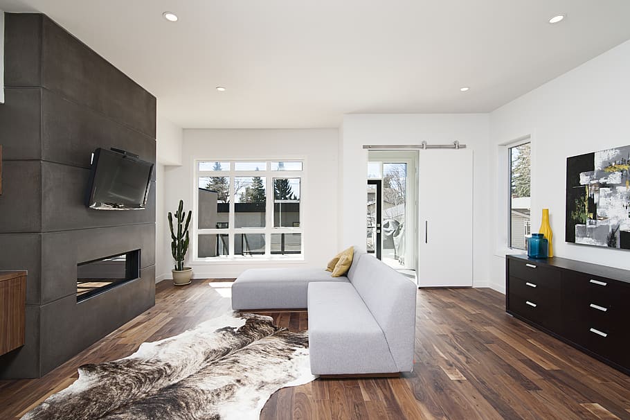 empty living room, modern, home interior, domestic room, furniture HD wallpaper
