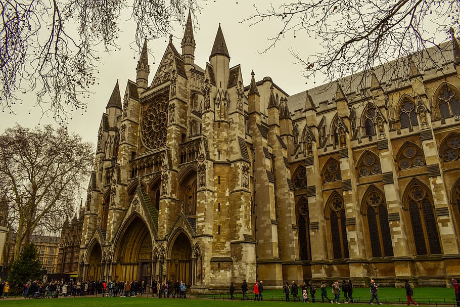 westminster abbey, church, building, landmark, architecture