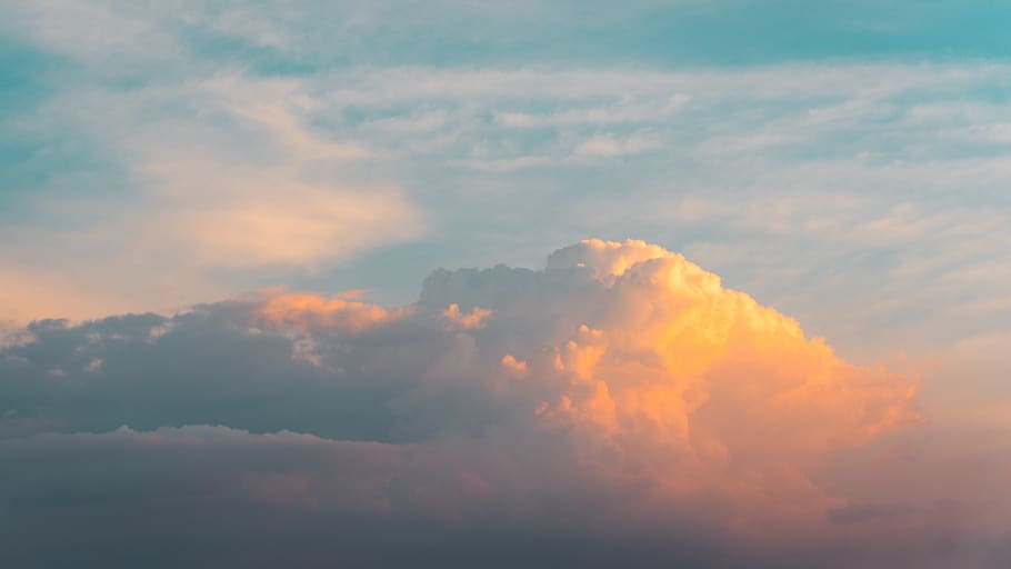 clouds during golden hour, weather, sky, outdoors, nature, cumulus HD wallpaper