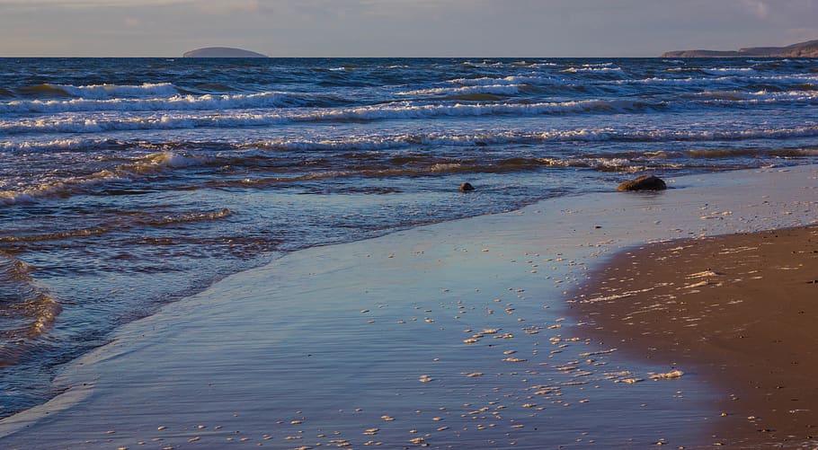 inverness, canada, atlantic, salt, foam, waves, summer, sea HD wallpaper