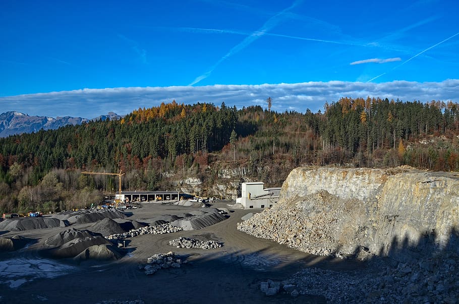 quarry, sand, pebble, machine, excavators, nature, machines HD wallpaper