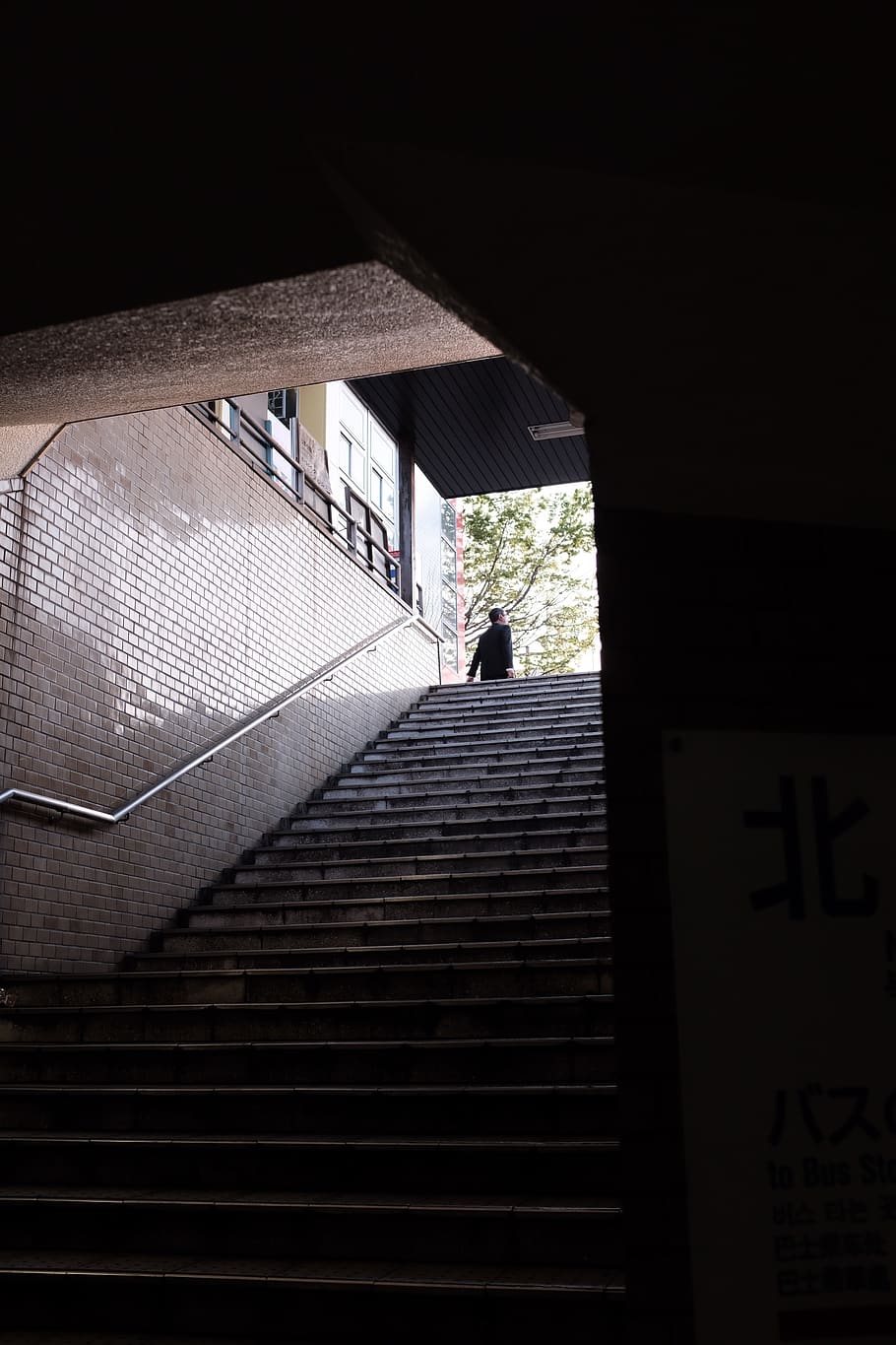 handrail, banister, staircase, human, person, japan, matsuyama, HD wallpaper