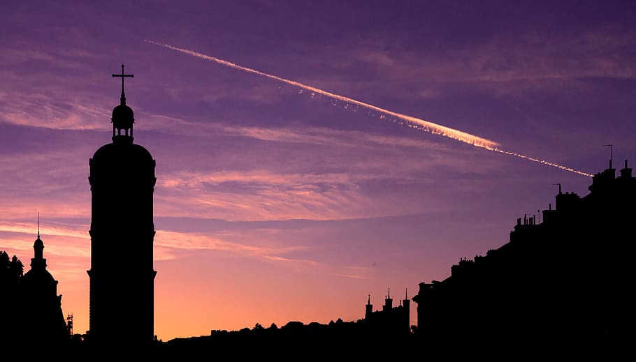 france, lyon, sky, shadow, buildings, clouds, architecture HD wallpaper
