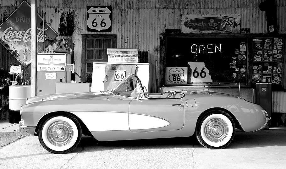 corvette, old, oldtimer, antique, auto, automobile, ride, mode of transportation HD wallpaper