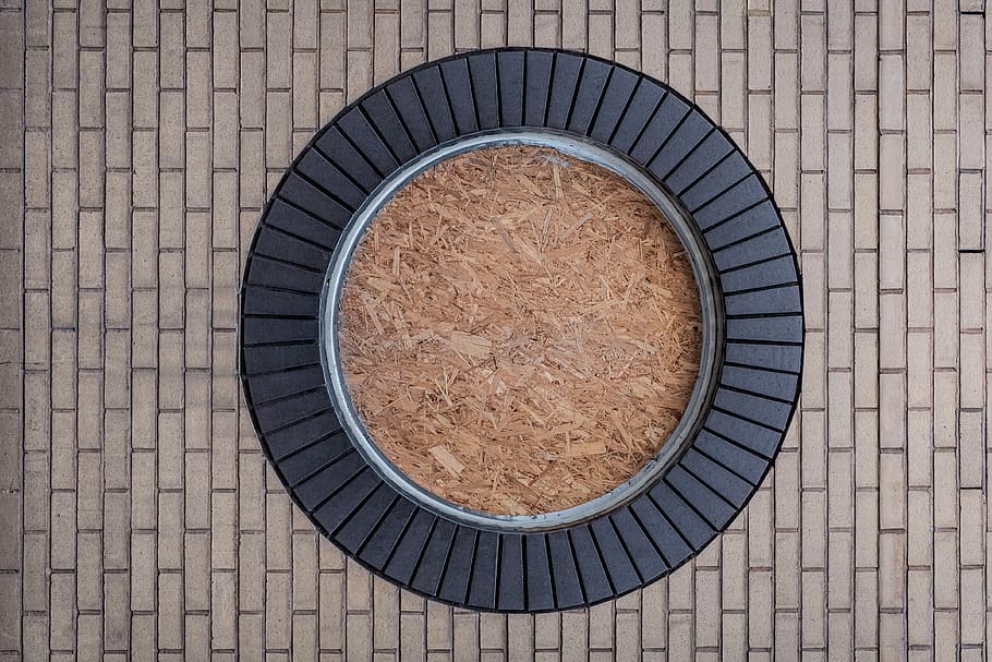 round black and gray container, geometric shape, circle, no people HD wallpaper
