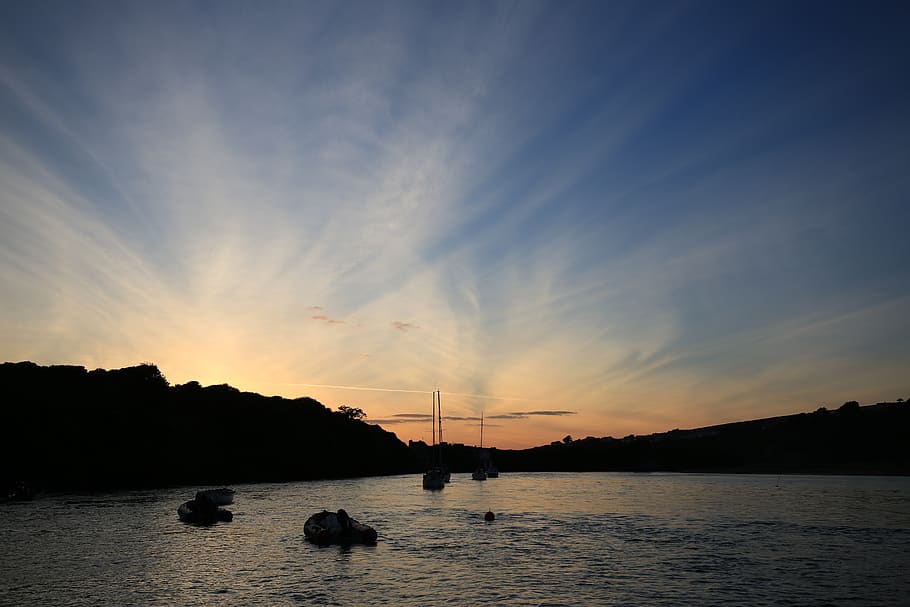 united kingdom, bantham, sky, water, sunset, scenics - nature HD wallpaper