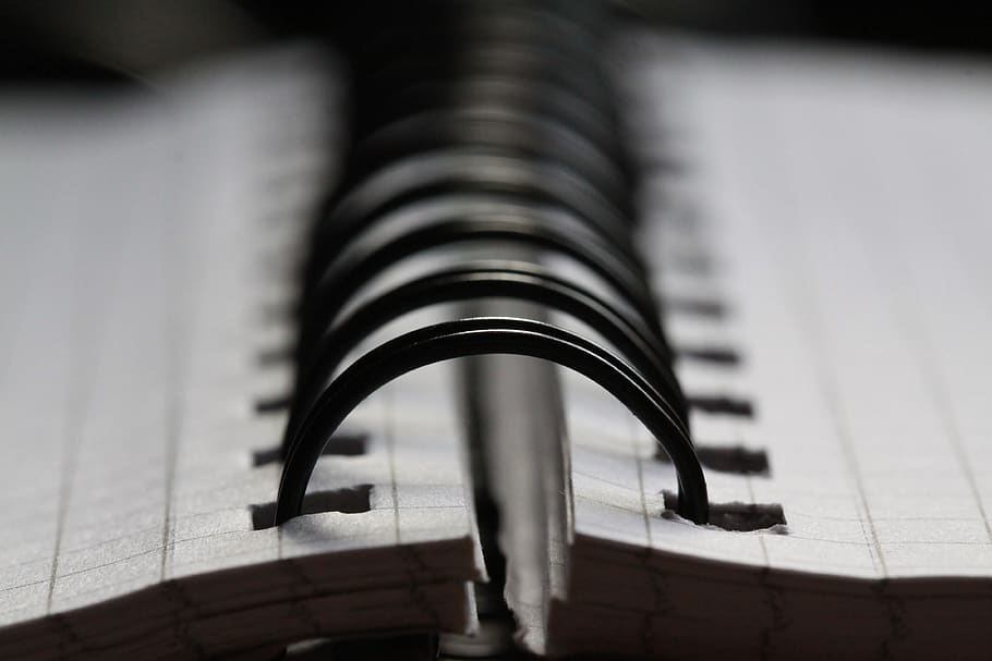 spiral, macro, notebook, to write, brochure, diary, close-up HD wallpaper