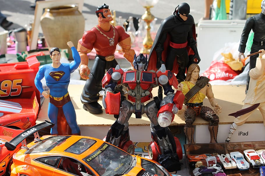 mercadillo, robot, superman, super hero, de época, antiguo, HD wallpaper