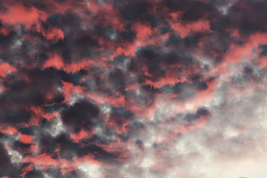 red, black, and grey cloud, sky, outdoors, nature, weather, sunrise HD wallpaper