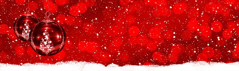 red, white, snow, silhouette, christmas, christmas ornament, HD wallpaper