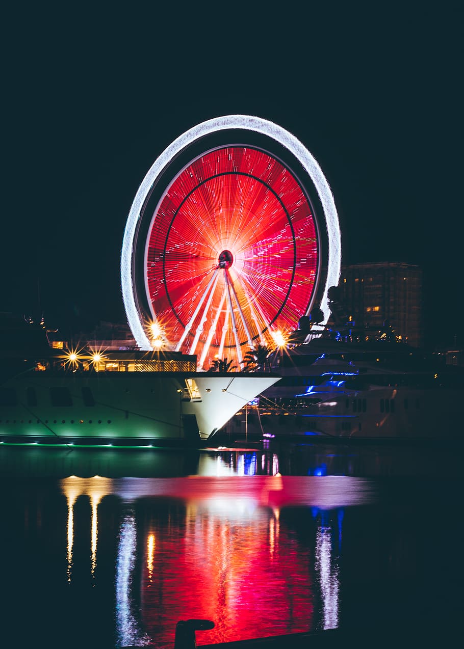 London Eye, architecture, blur, bright, city, color, dark, entertainment HD wallpaper