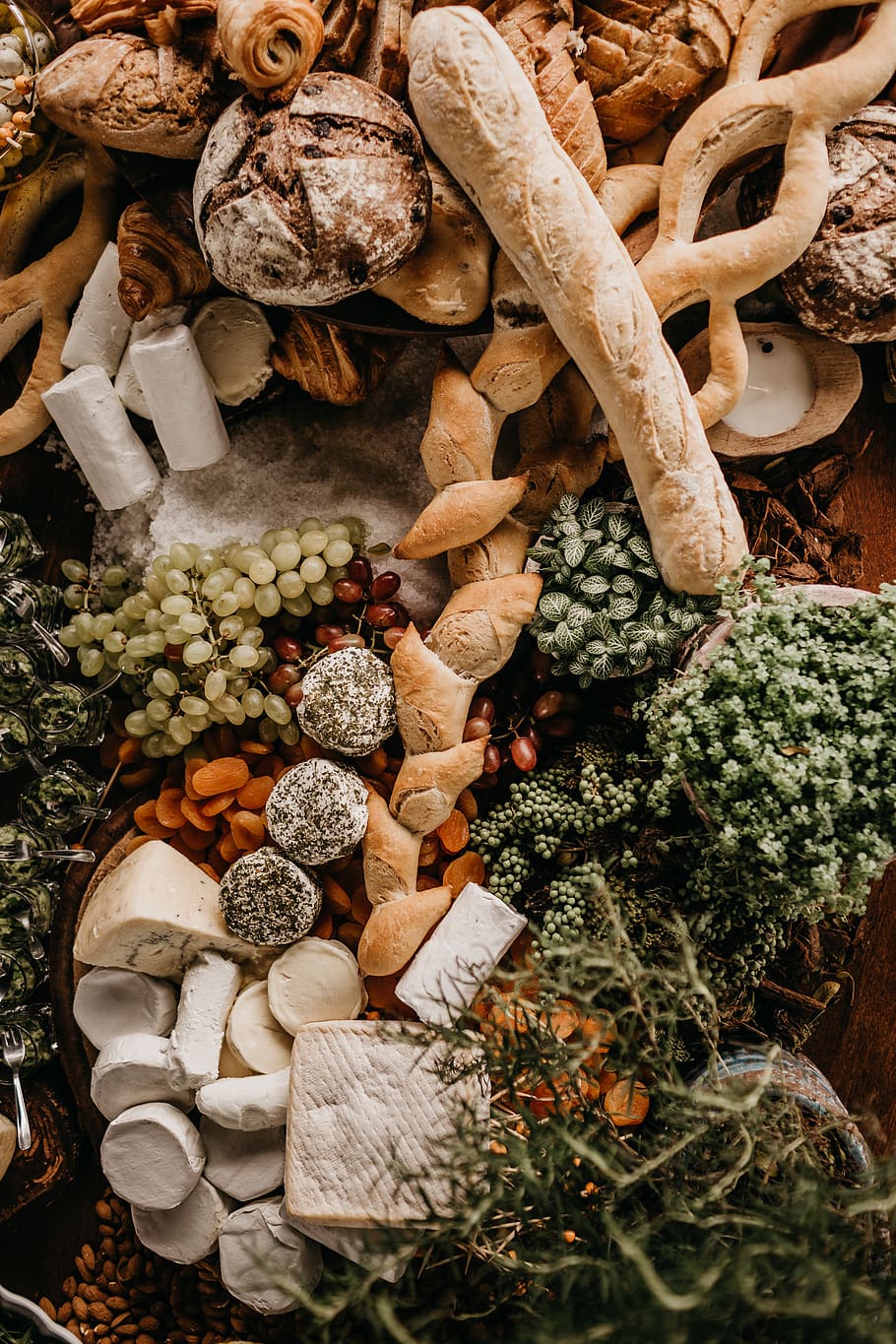 assorted breads and vegetables, plant, food, fungus, produce HD wallpaper