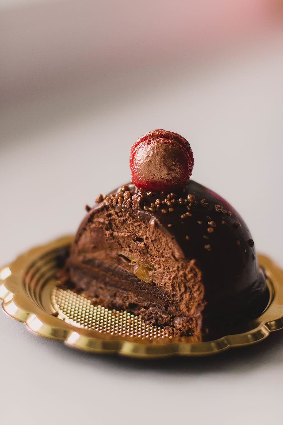 Baked Pastry, blurred background, cake, chocolate, chocolate cake