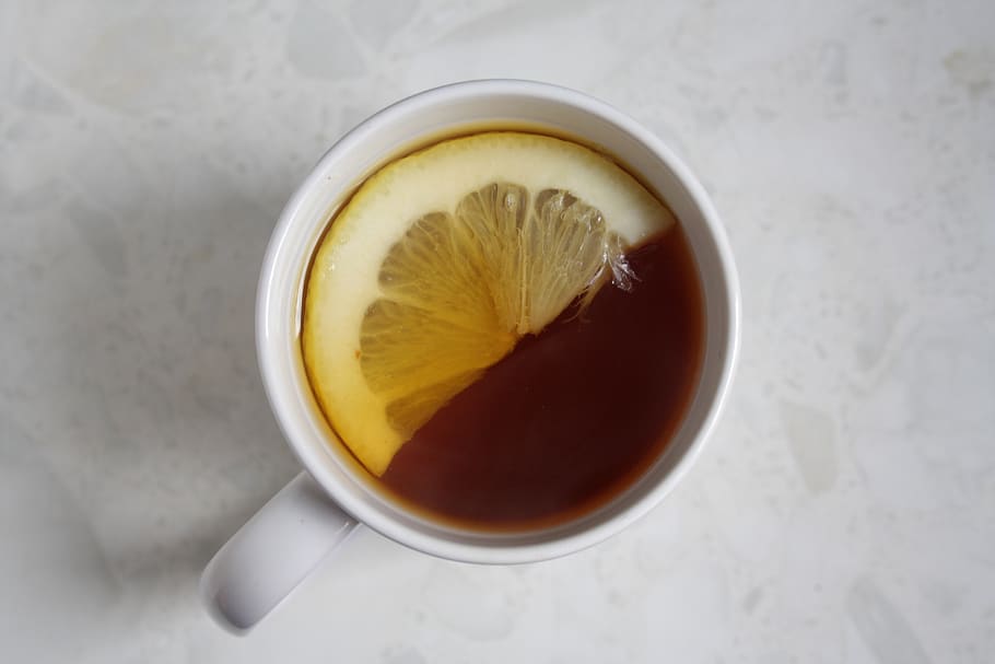Cup of Tea With Sliced Lemon on White Surface, beverage, drink HD wallpaper