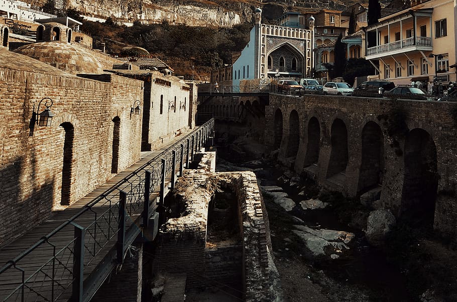 georgia, tbilisi, sunset, architecture, ancient ruin, built structure HD wallpaper