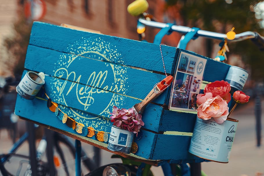 wooden crate bike basket