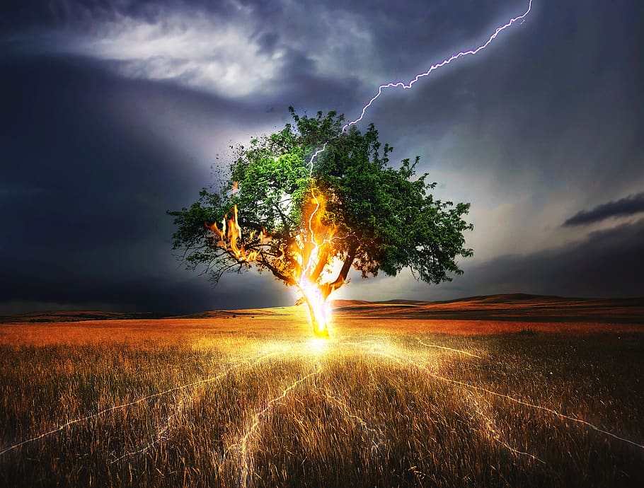 flash, lightning weft, impact, weather, storm, gloomy, thunderstorm HD wallpaper