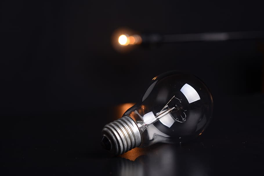 Silver Light Bulb, blur, close-up, conceptual, dark, electric, HD wallpaper