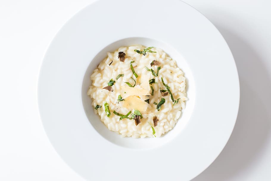 Beautiful, simple risotto, dinner, dish, herbs, italian, italy HD wallpaper