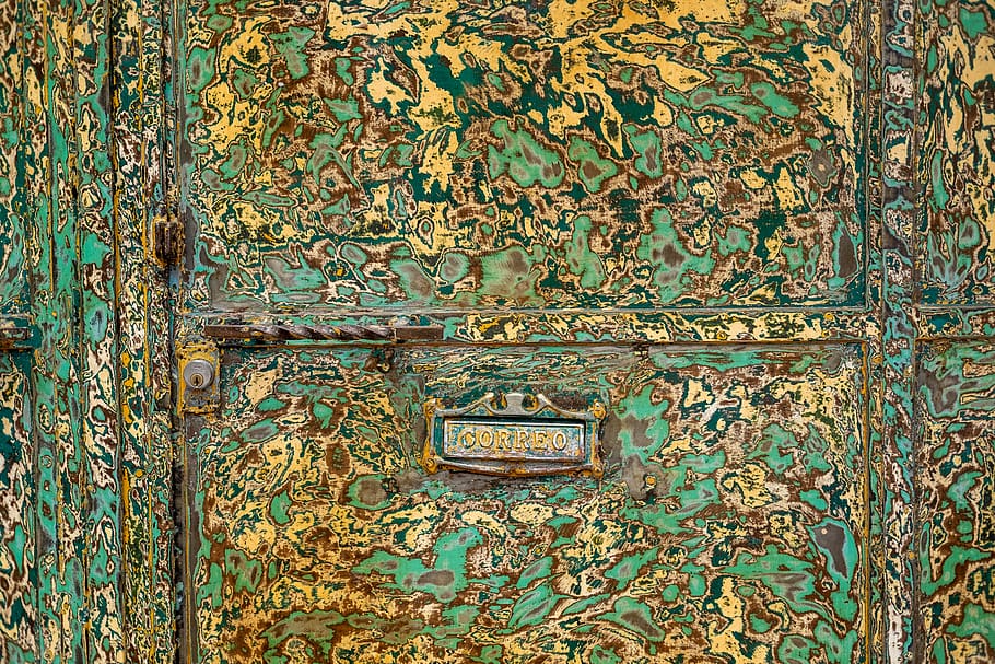 door, entrance, no people, old, closed, weathered, pattern HD wallpaper