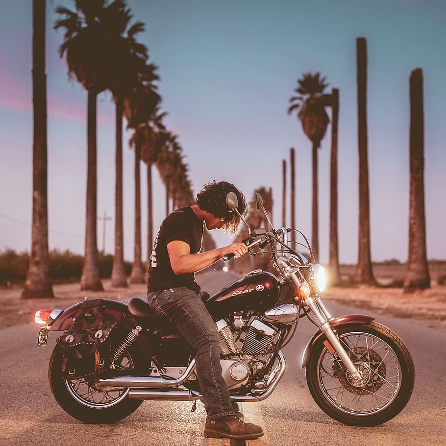 man riding on motorcycle, two people, transportation, real people HD wallpaper