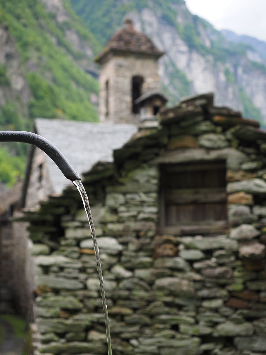 fountain, water, water jet, source, foroglio, built structure HD wallpaper