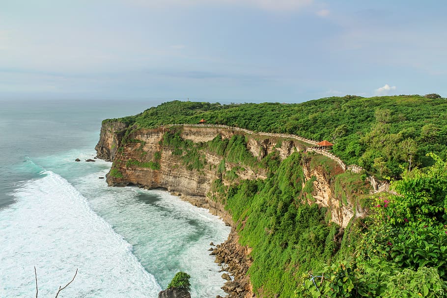 indonesia, bali, nature, life, forest, cliff, surf, waves, beatiful