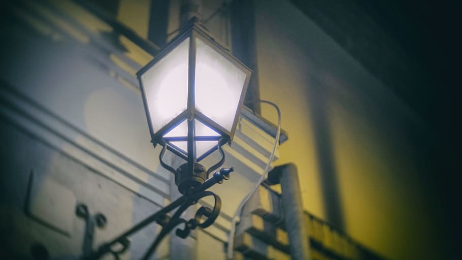 hungary, budapest, óbuda, light, lamp, calm, wall, night, lighting equipment HD wallpaper