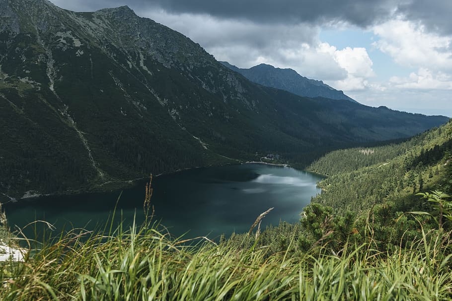 River and Mountain Ahead, clouds, cloudy, daylight, environment HD wallpaper