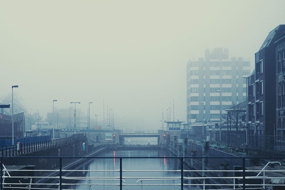 fog, architecture, built structure, building exterior, city HD wallpaper