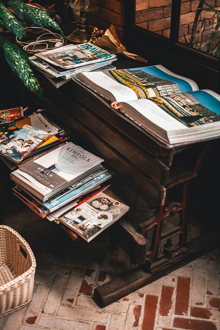 stacks of books and magazines, furniture, table, shop, newsstand, HD wallpaper