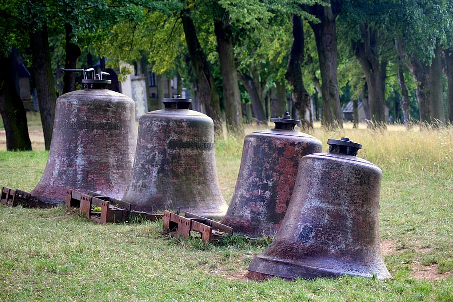 the bells, accessory, old, metal, iron, dashing, rusty, plant HD wallpaper