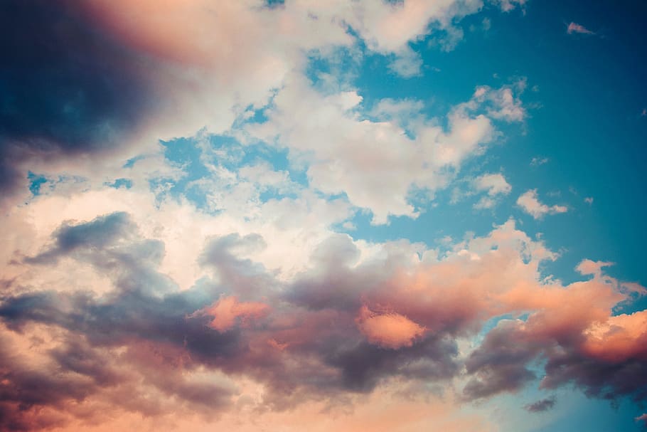 blue and orange sky, cloud - sky, beauty in nature, tranquility HD wallpaper