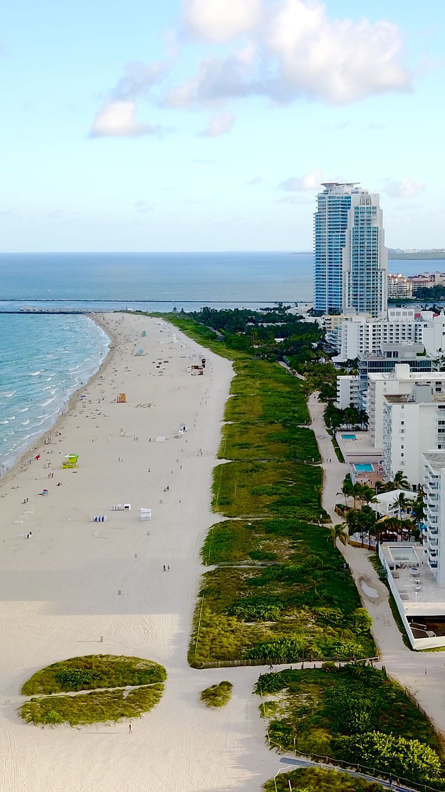 mavic pro, sea, miami, water, sky, building exterior, architecture HD wallpaper