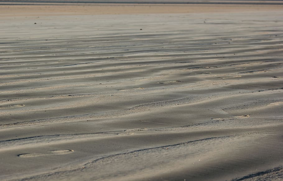 sand, waves, beach, grain, shore, nature, side, shadows, land HD wallpaper